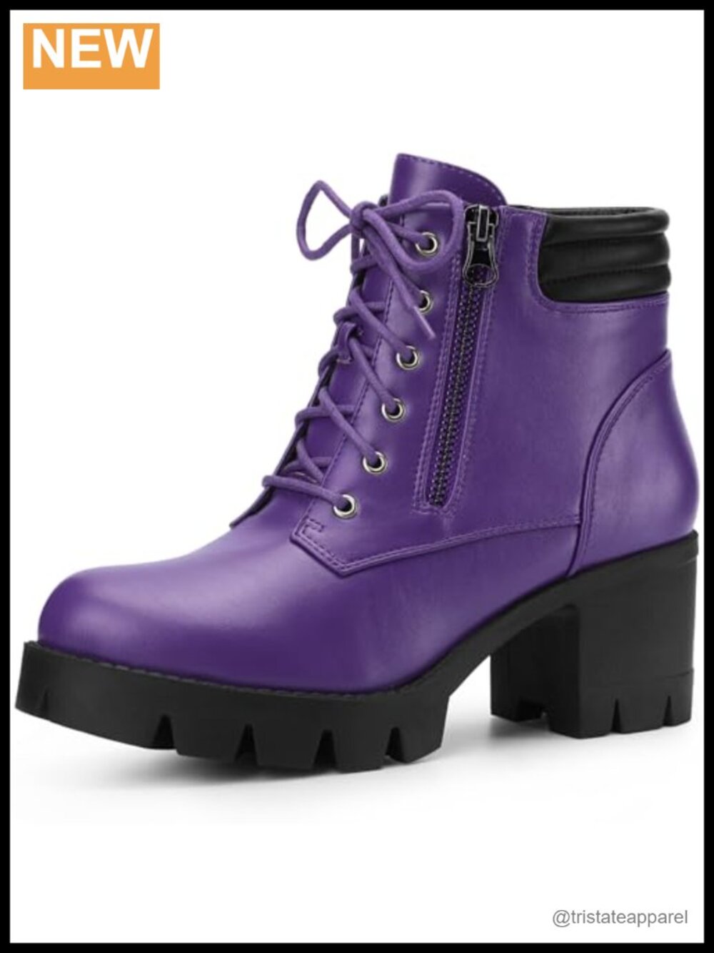 Perphy Platform Ankle Boots Lace Up Chunky Heel Combat Boots for Women